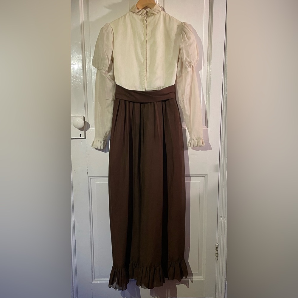 Vintage 70s prairie revival embroidered maxi dress, size XS-S range - Picture 6 of 16